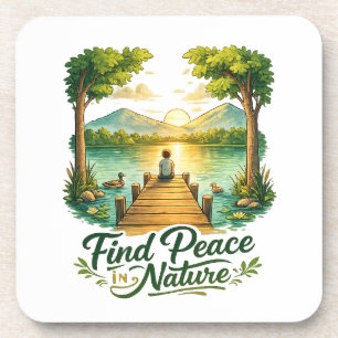 Finden Sie Frieden in der Natur Sunset Lake Scenic Getränkeuntersetzer