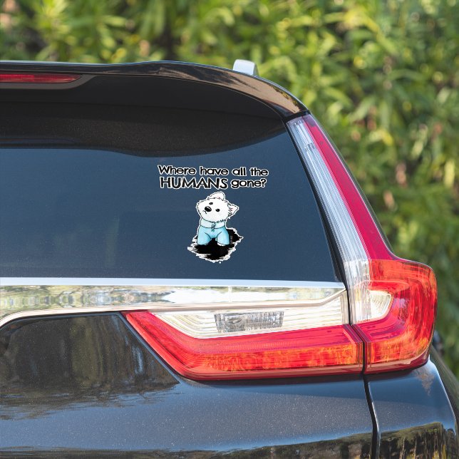 Finden Sie Humanität Westie Aufkleber (Auto Seite)