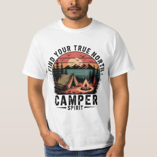 Finden Sie Ihr echtes Nord Retro Campingerlebnis T-Shirt