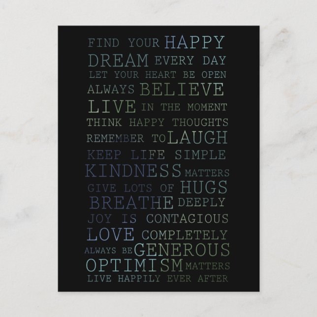 Finden Sie Ihr Glück Postkarte (Vorderseite)