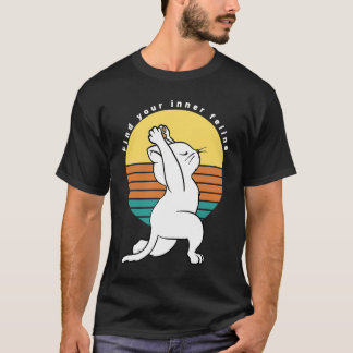 Finden Sie Ihr inneres Katzen-Retro-Yoga-Katzenges T-Shirt
