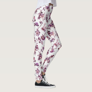 Finden Sie Ihr Zen im Stil! Lila-rosa-florales Yog Leggings