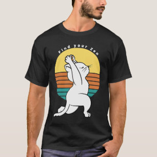 Finden Sie Ihre aktuelle Zen Retro Yoga Katze T-Shirt