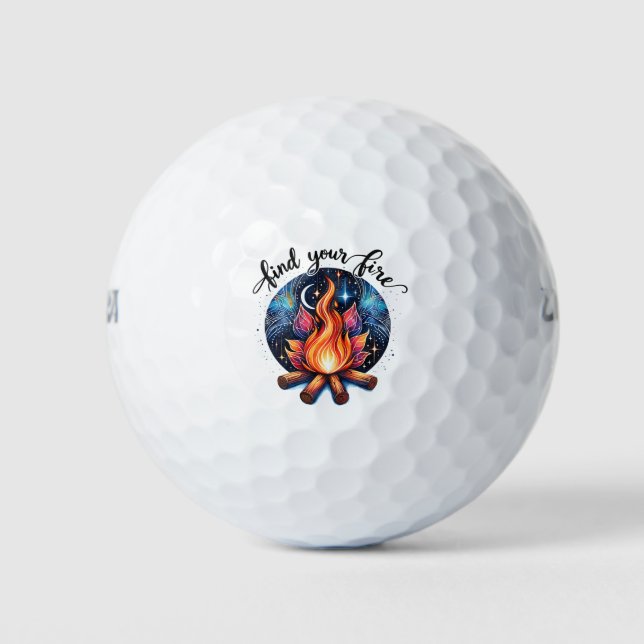 Finden Sie Ihre Fire Golf Balls Golfball (Vorderseite)