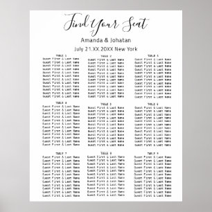 Finden Sie Ihre Sitzplakette Hochzeit Bridal White Poster