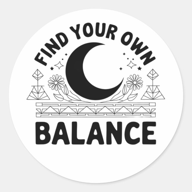 Finden Sie Ihren eigenen Saldo Runder Aufkleber (Vorderseite)