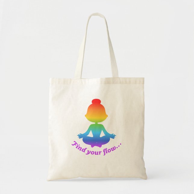 Finden Sie Ihren Flow Tote Bag (Regenbogen) Tragetasche (Vorne)