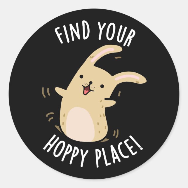 Finden Sie Ihren Hoppingplatz Funny Rabbit Pub Dar Runder Aufkleber (Vorderseite)