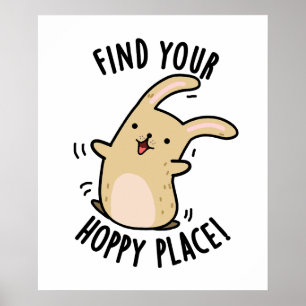 Finden Sie Ihren Hoppy Place Funny Rabbit Pub Poster