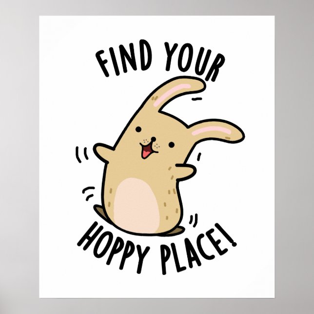 Finden Sie Ihren Hoppy Place Funny Rabbit Pub Poster (Vorne)