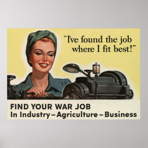Finden Sie Ihren Kriegs-Job ~ Vintagen Weltkrieg Poster
