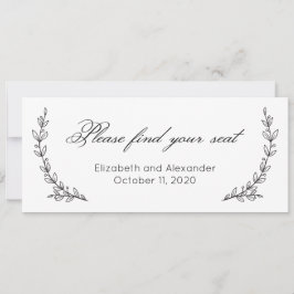 Finden Sie Ihren Platz. Bläserne einfache Hochzeit Einladung