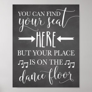 Finden Sie Ihren Platz hier Hochzeitplakatkarte 8x Poster