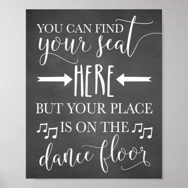 Finden Sie Ihren Platz hier Hochzeitplakatkarte 8x Poster (Vorne)