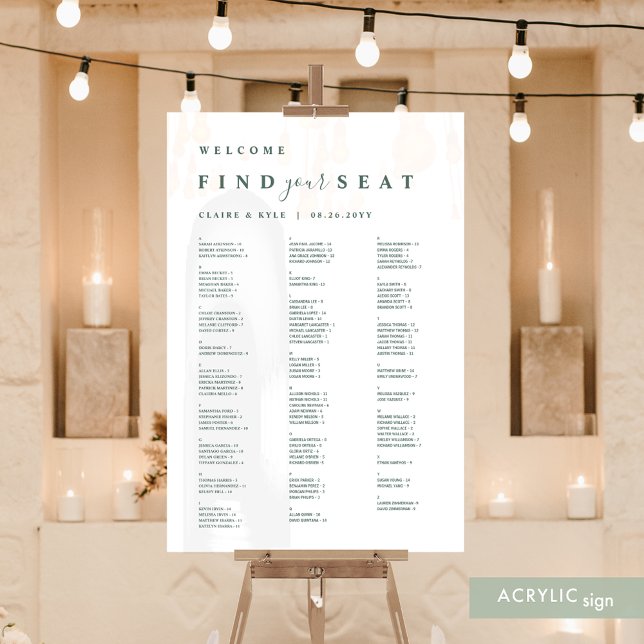 Finden Sie Ihren Platz in alphabetischer Reihenfol Acrylschild (Von Creator hochgeladen)