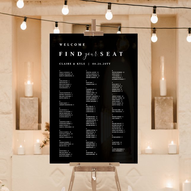 Finden Sie Ihren Platz in der schwarzen Alphabetik Acrylschild (Von Creator hochgeladen)