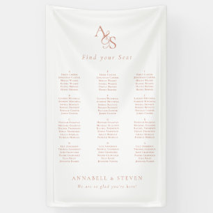 Finden Sie Ihren Platz! Monogramm Weiße Hochzeit Banner