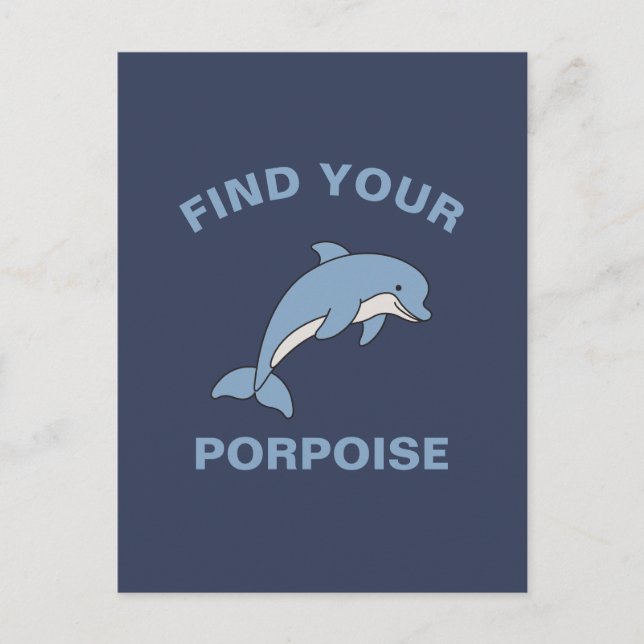 Finden Sie Ihren Porpoise Funny Ocean Sea Animal F Postkarte (Vorderseite)