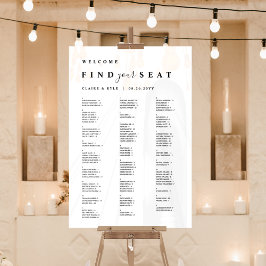 Finden Sie Ihren Sitzplatz auf weißem Alphabetisch Acrylschild
