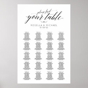 Finden Sie Ihren Tisch - Hochzeitsskalender Poster