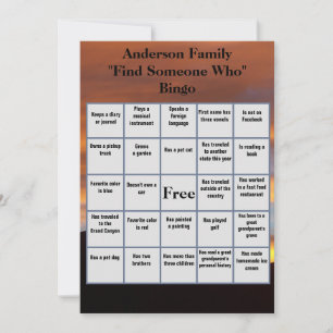 Finden Sie jemanden, der Bingo   Family Wiedersehe Einladung