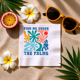 Finden Sie mich unter der Wiedersehen der Palms-Fa Serviette