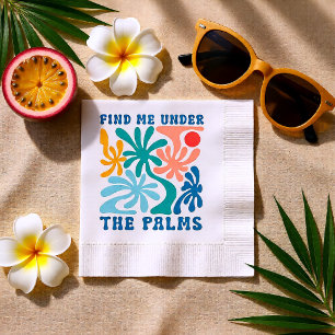 Finden Sie mich unter der Wiedersehen der Palms-Fa Serviette