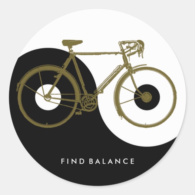 FINDET BALANCE / Yin Yang-Fahrrad Runder Aufkleber (Vorderseite)