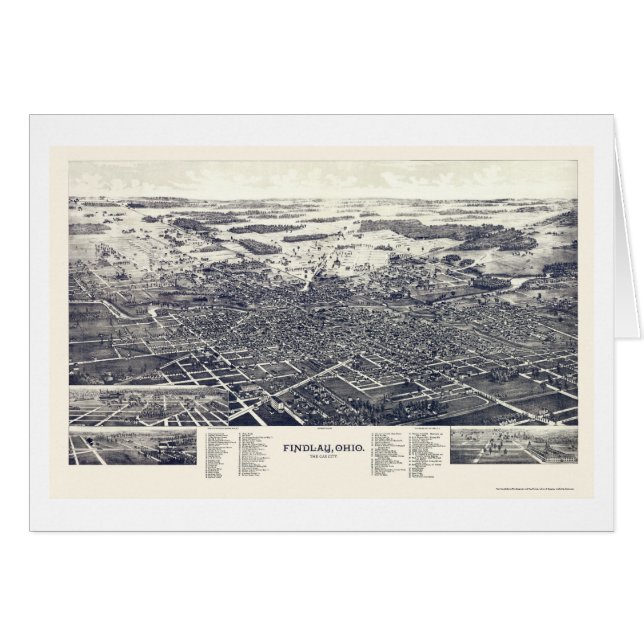 Findlay, panoramische Karte OH- - 1889 (Vorderseite (Horizontal))
