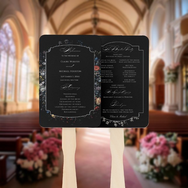 Fine Art Black Floral Calligraphy Fächer (Von Creator hochgeladen)