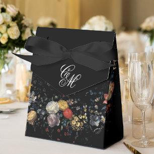 Fine Art Black Floral Calligraphy Geschenkschachtel