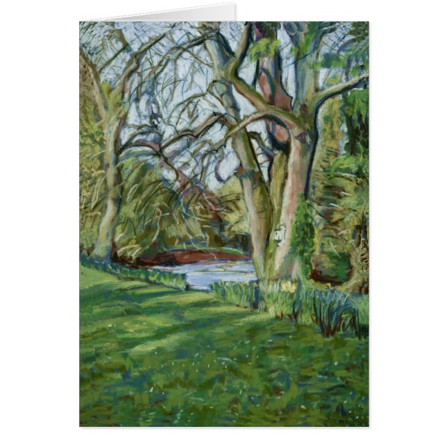 Fine Art Blank Card - Riverbank im Frühjahr (Vorne)