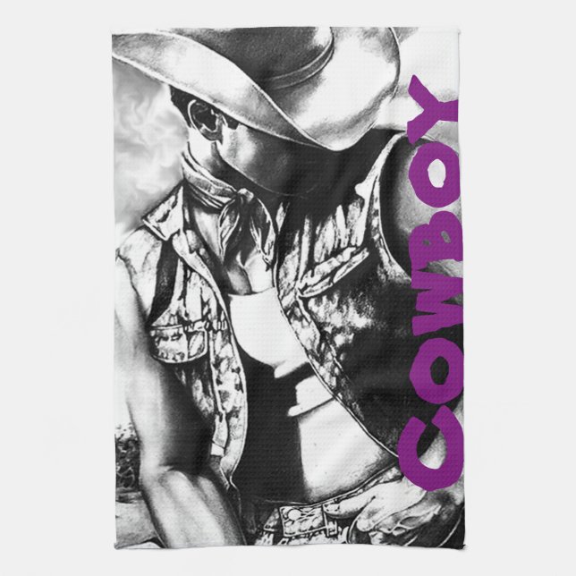 Fine Art Cowboy Kitchen Handtücher - Schöpfer "RjF (Vertikal)