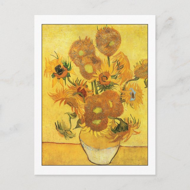 Fine Art Fünfzehn Sonnenblumen von Van Gogh Postkarte (Vorderseite)