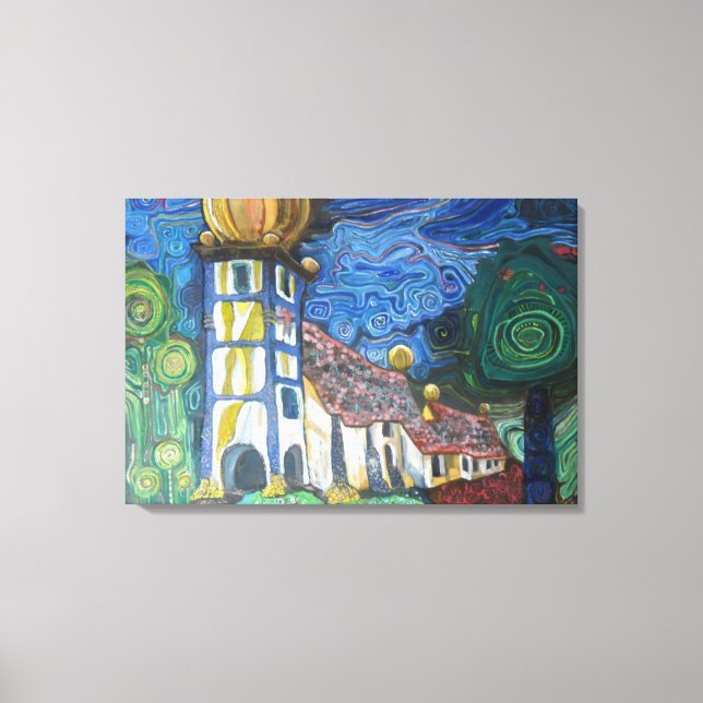 Fine art inspired by Hundertwasser Leinwanddruck (Vorderseite)