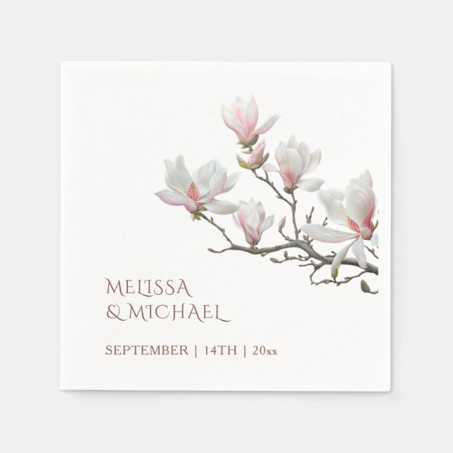 Fine Art Magnolia Wedding  Serviette (Vorderseite)