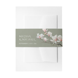 Fine Art Magnolie Hochzeit Einladungsbanderole