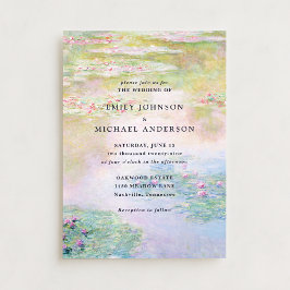 Fine Art Monet Water Lilies Wedding Invitation Einladung