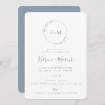 Fine Art Monogram Dusty Blue Engagement Party