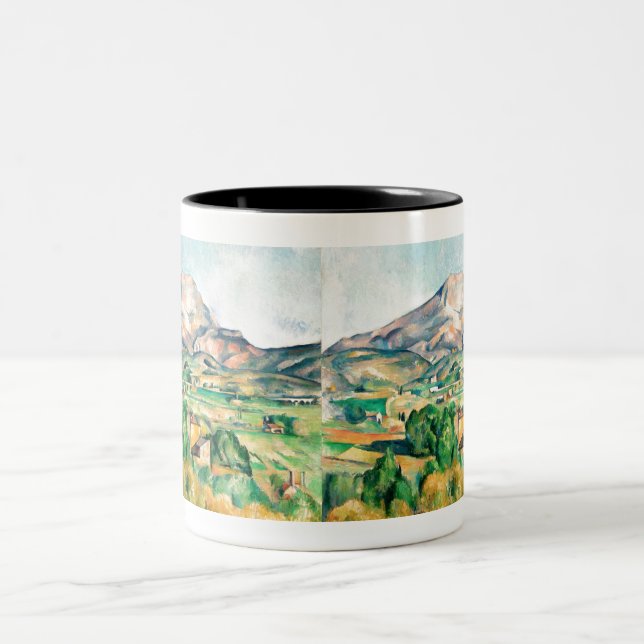 Fine Art Mont Sainte-Victoire von Paul Cézanne Zweifarbige Tasse (Mittel)