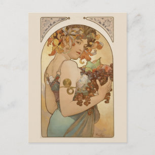 Fine Art Nouveau Jugendstil Mucha Postkarte