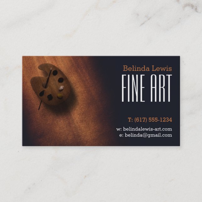 Fine Art | Oil Painter Sepia Visitenkarte (Vorderseite)