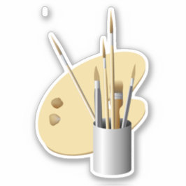 Fine Art Pallet und Pinsel Aufkleber