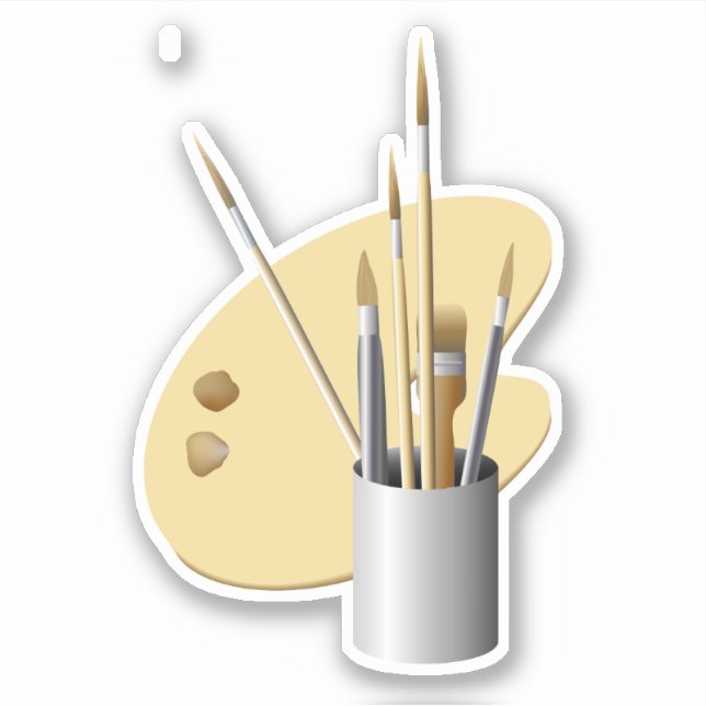 Fine Art Pallet und Pinsel Aufkleber (Vorderseite)