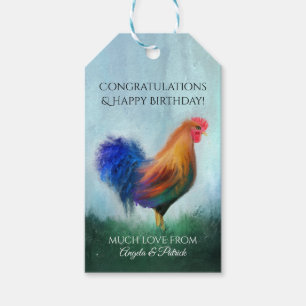 Fine Art Rooster Painting Herzlichen Glückwunsch T Geschenkanhänger