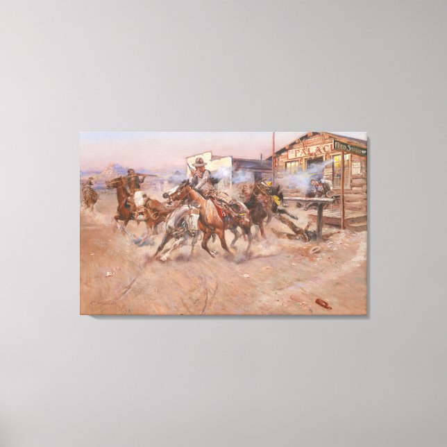 Fine Art Smoke von a 45 von Charles Marion Russell Leinwanddruck (Vorderseite)