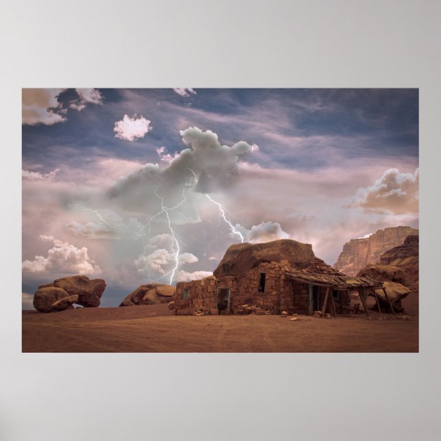 Fine Art Southwest Wüste Lightning Landschaft Poster (Vorne)