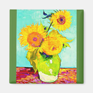 Fine Art, Van Gogh, Sonnenblumen Magnet