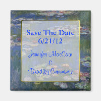 Fine Art Water Lilies Wedding Save the Date Magnet