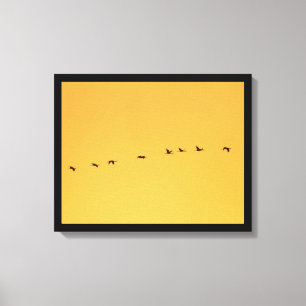 Fine Art Wildlife Fotokrane bei Sonnenuntergang Leinwanddruck
